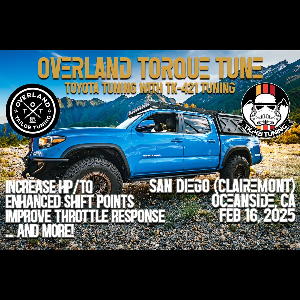 San Diego (Clairemont) 2\/16\/25 - Tacoma\/Tundra\/4Runner\/FJ\/GX - OTT Tune Day