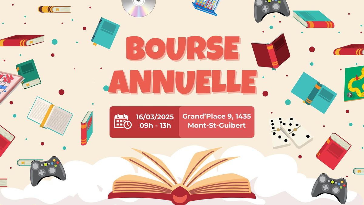 Bourse aux livres, CD, DVD, jeux vid\u00e9o, jeux de soci\u00e9t\u00e9 \ud83d\udcda\ud83c\udfae\ud83c\udfb6