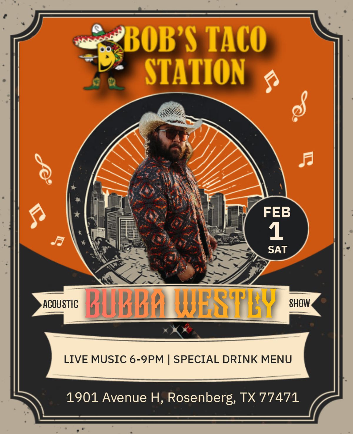 Bubba Westly LIVE @ Bob's Taco Station (Acoustic)