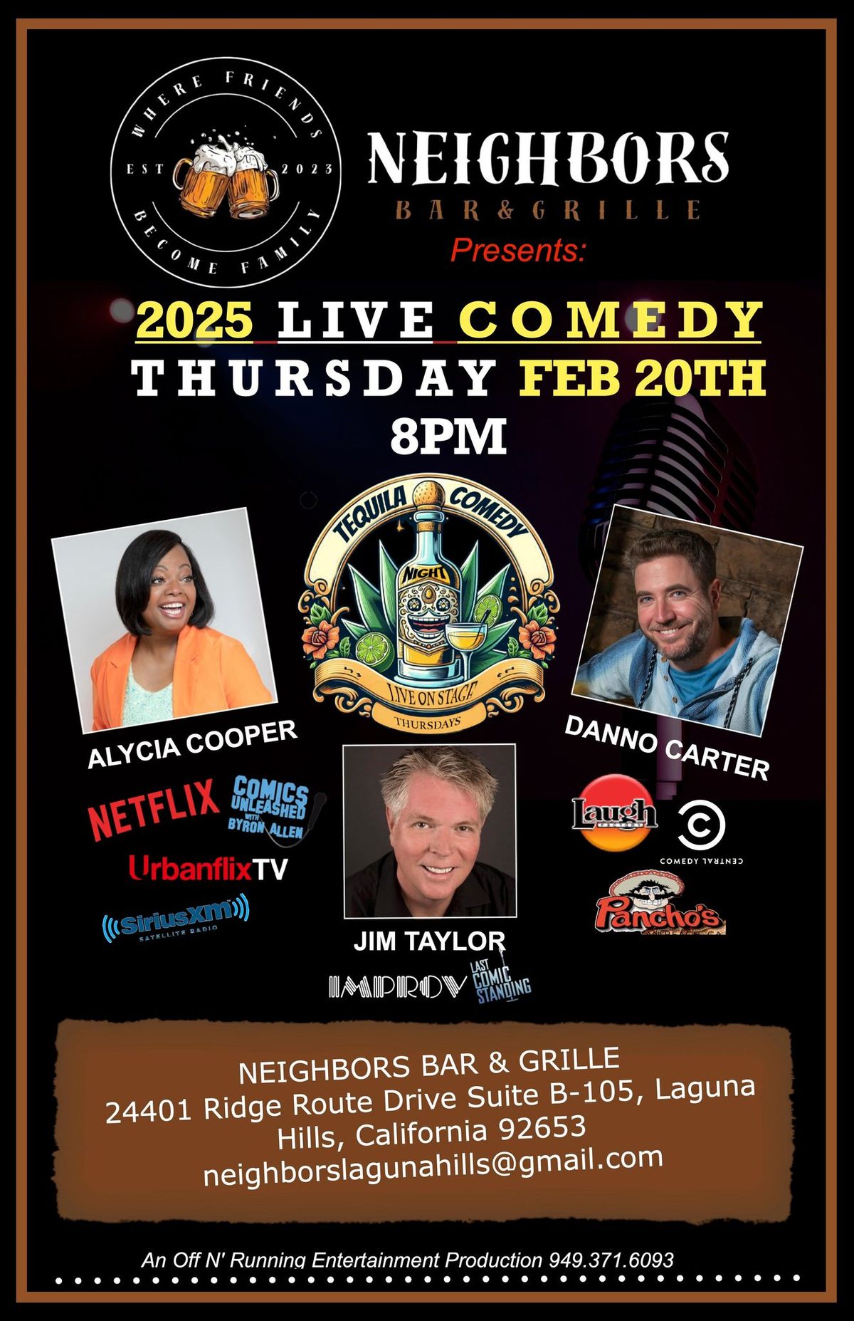 FREE - Live Comedy Show @ Neighbors Bar and Grille 