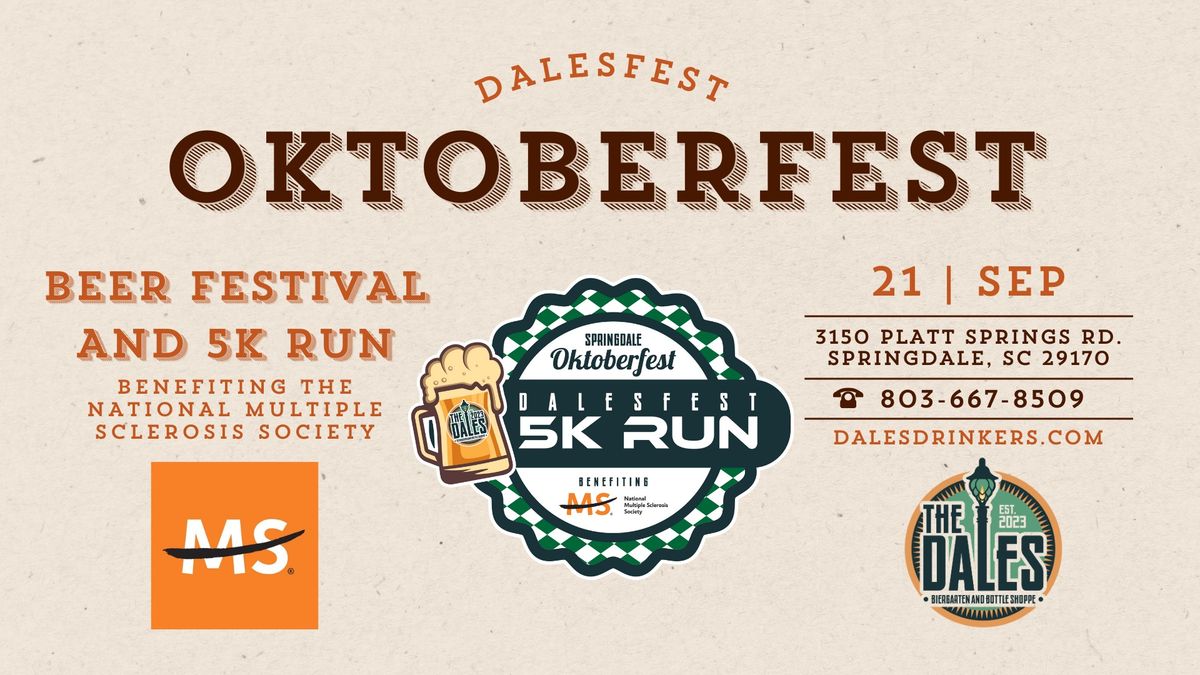 DALESFEST 2024 - Beer Festival and 5K Run Benefiting the National Multiple Sclerosis Society