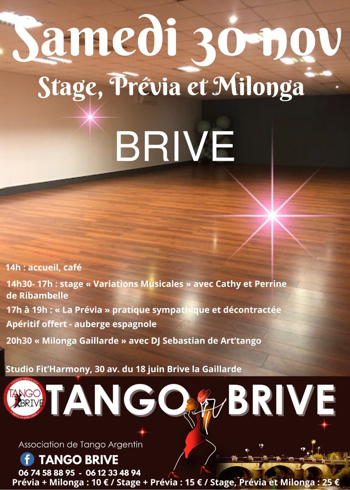 Stage+Practica+Milonga \u00e0 Brive-la-Gaillarde avec auberge espagnole