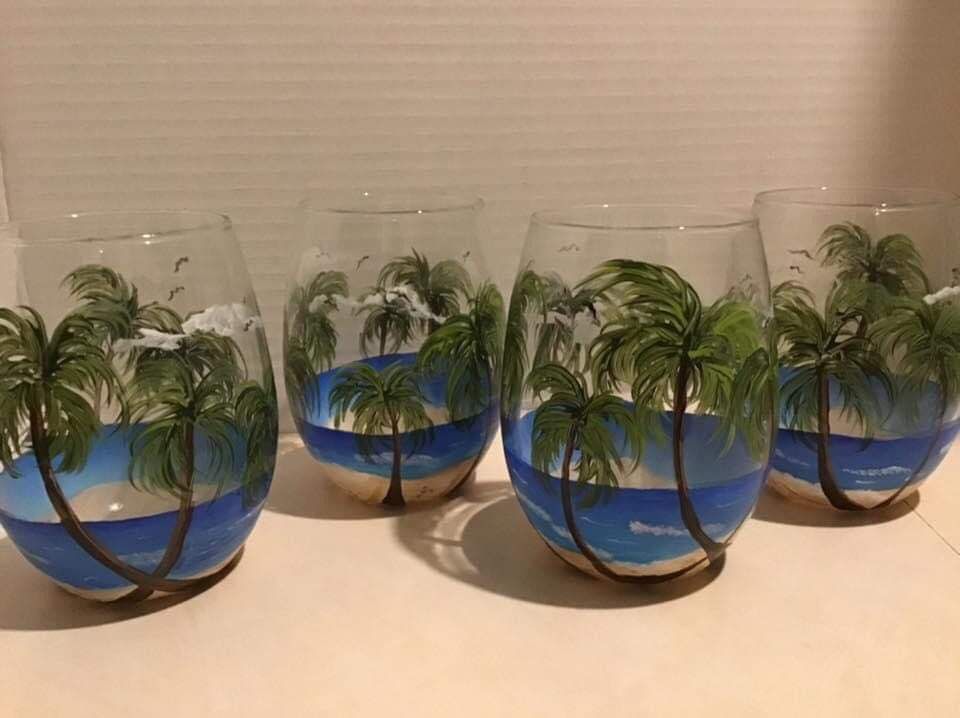 Easter OR Palm Trees Wine Painting Class - 12\/13