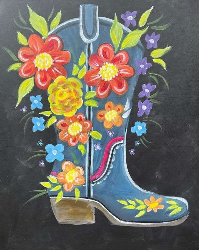 Galloways and Paint ~ Floral Boot 19