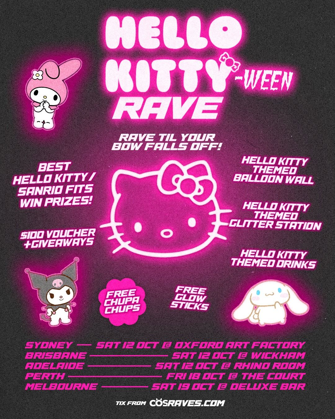 Hello Kitty-Ween Rave Adelaide