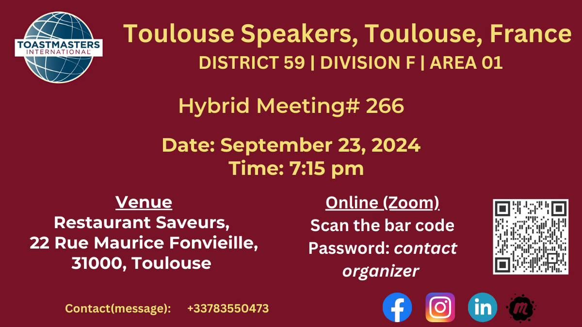 Toulouse Speakers Hybrid Meeting