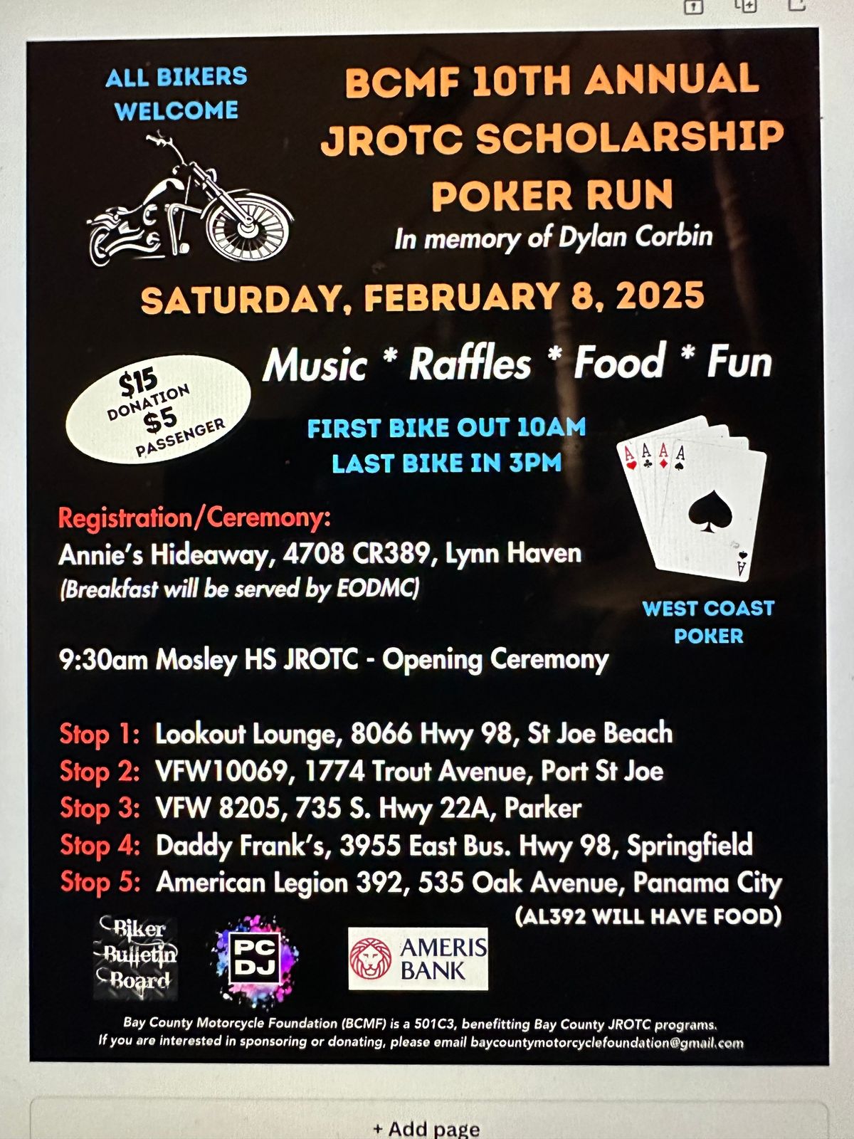 BCMF 10th Annual Corbin Poker Run!