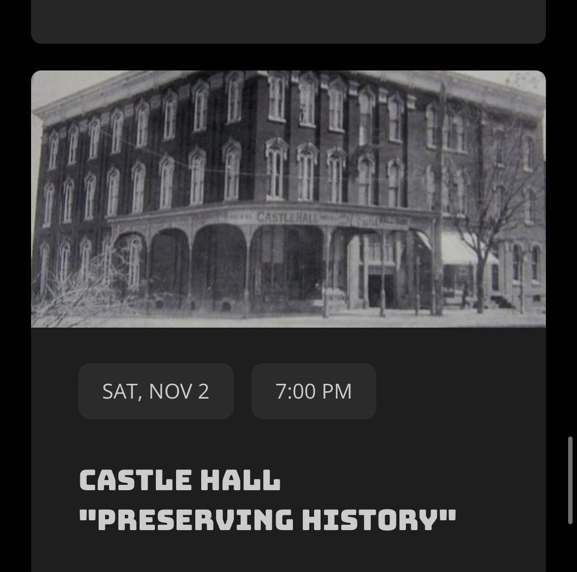 Castle Hall \u201cPreserved History\u201d