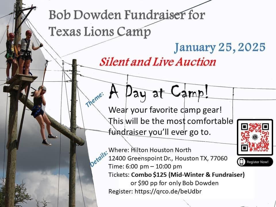 Bob Dowden Fundraiser Dinner and Auction for Texas Lions Camp 2025