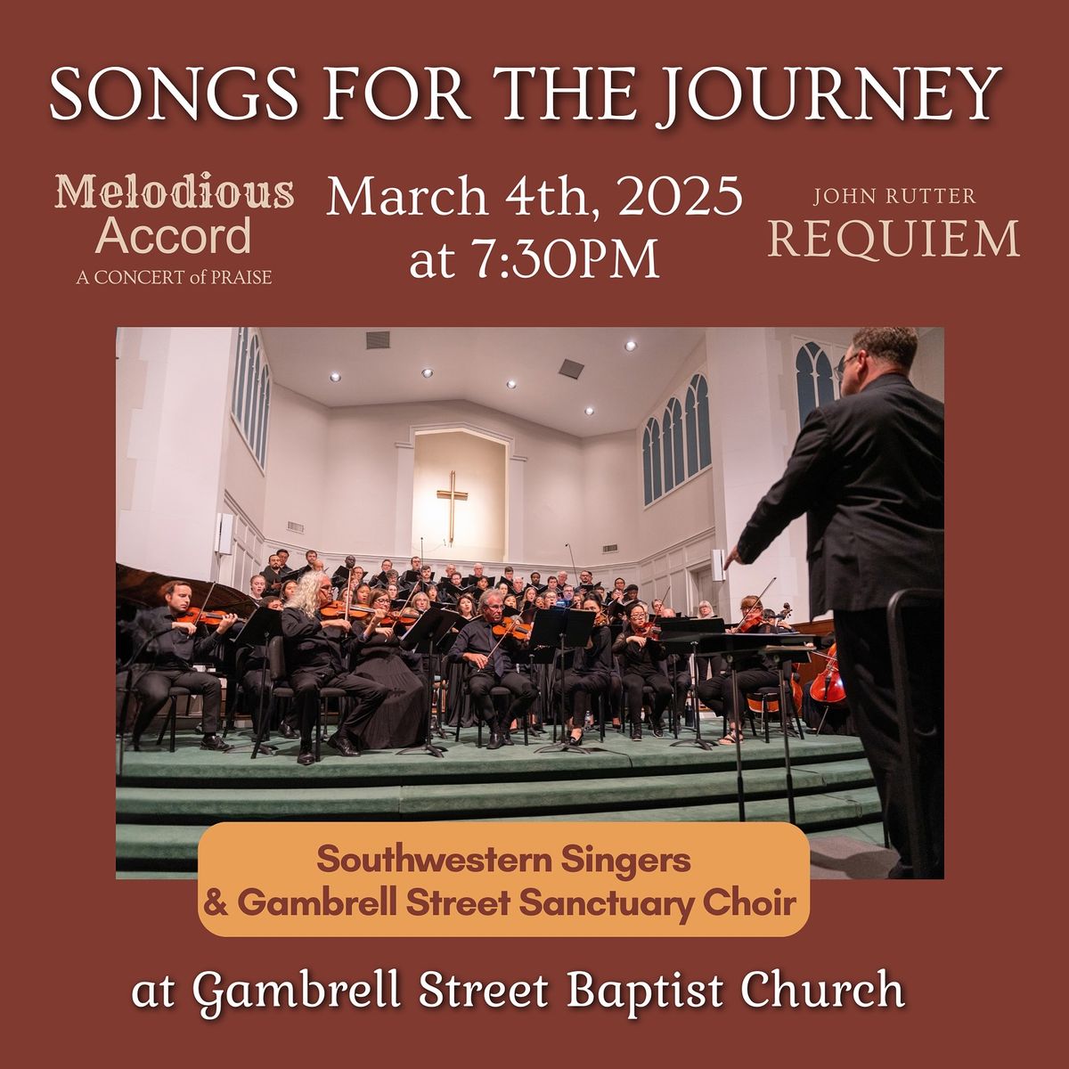 Songs for the Journey Concert - ft. Alice Parker's "Melodious Accord" and John Rutter's "Requiem"