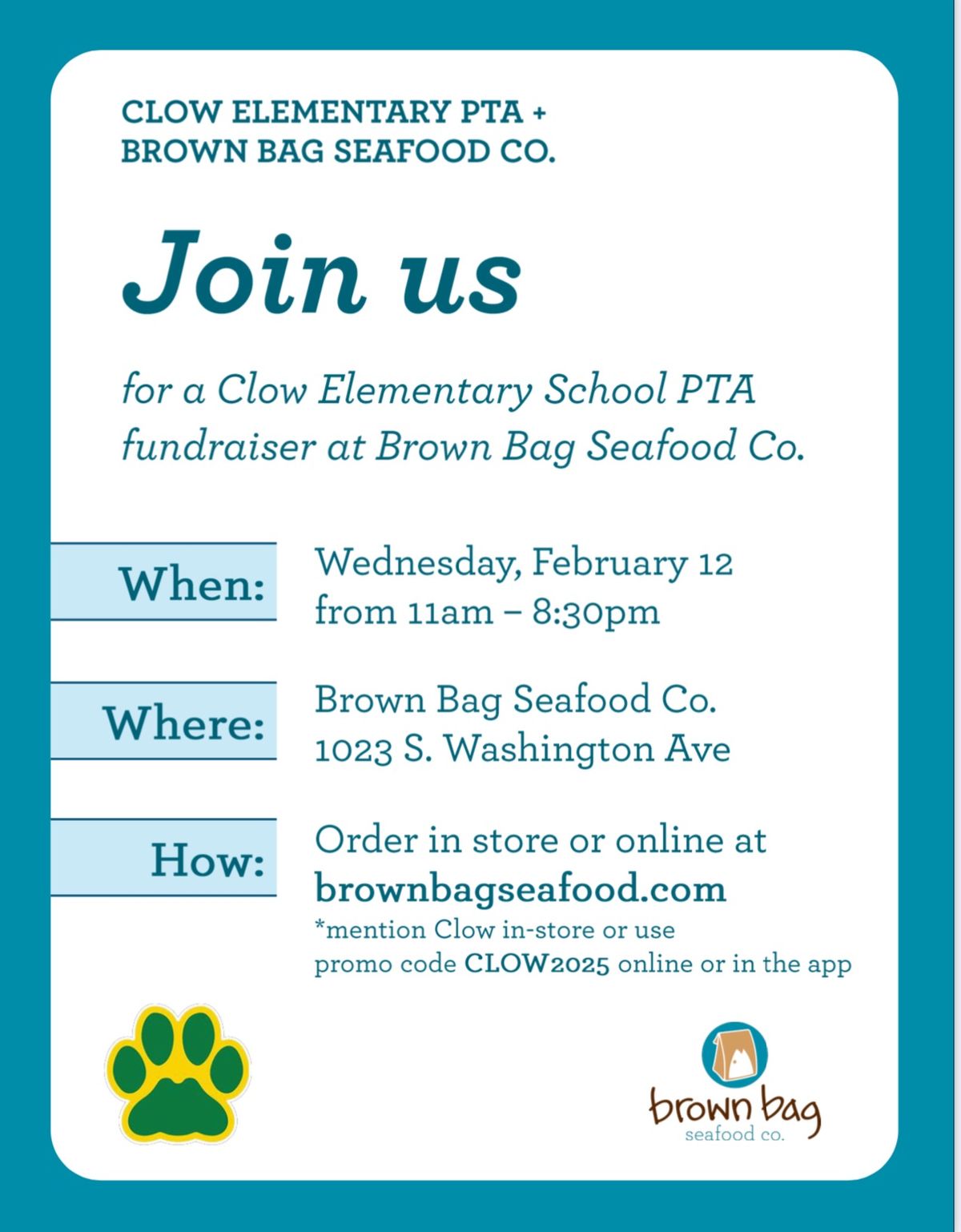 Restaurant Night: Brown Bag Seafood 