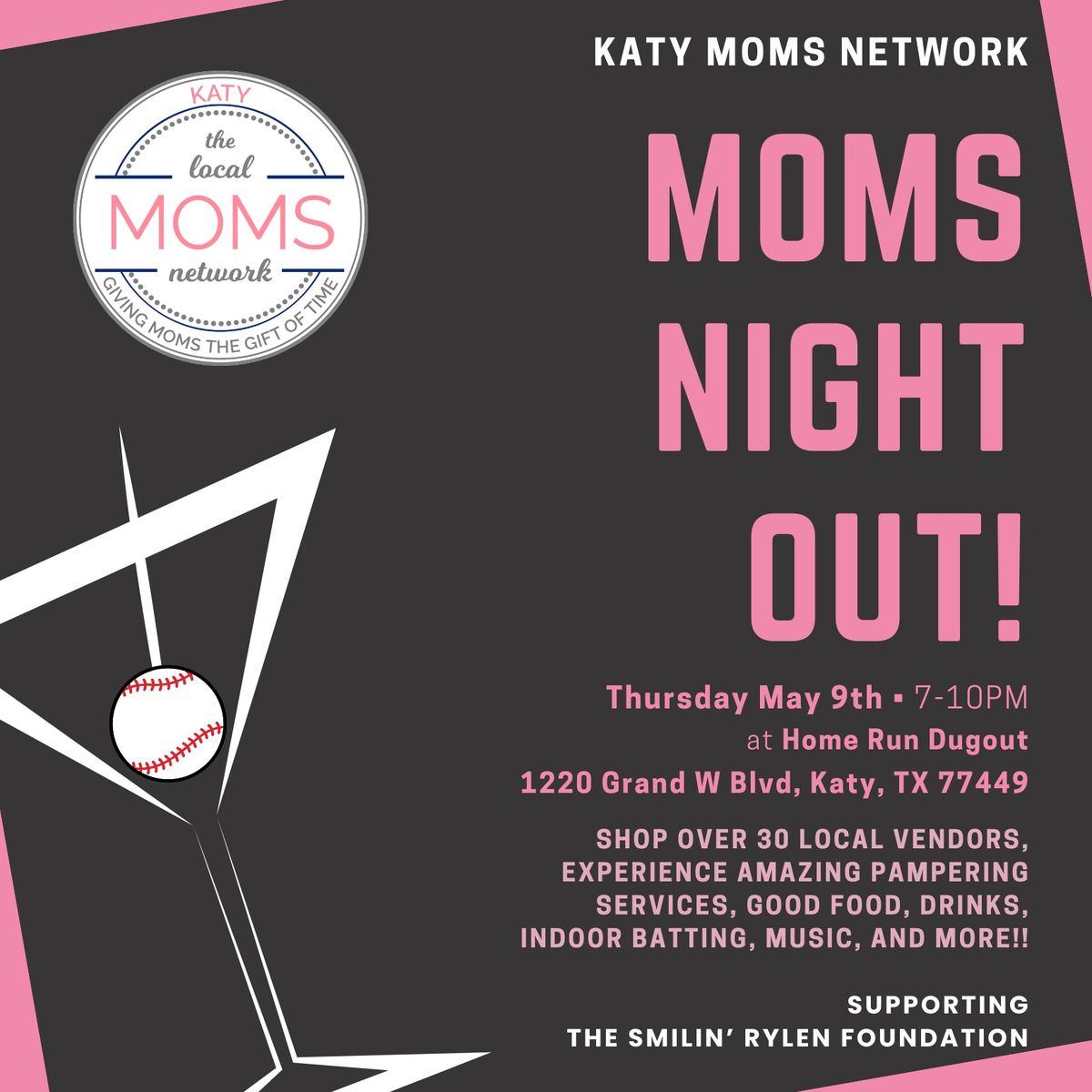 Katy Moms Night Out at Home Run Dugout