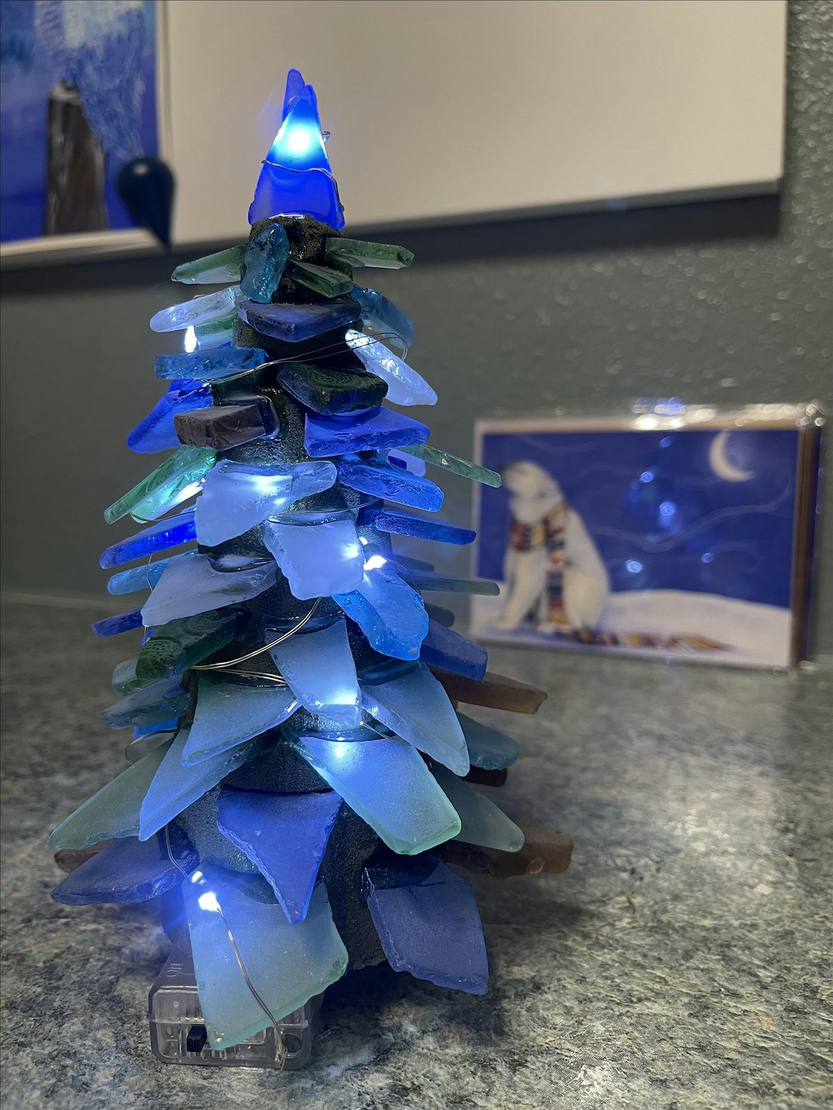 Blue See glass  Christmas Tree