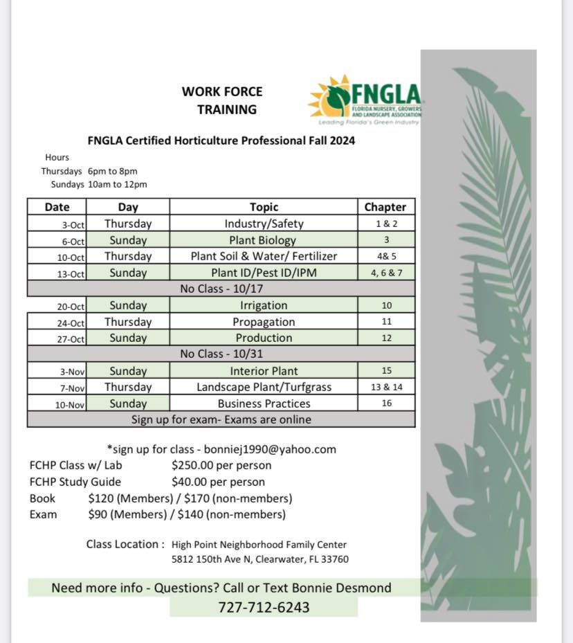 FNGLA Horticulture Professional (FCHP) class