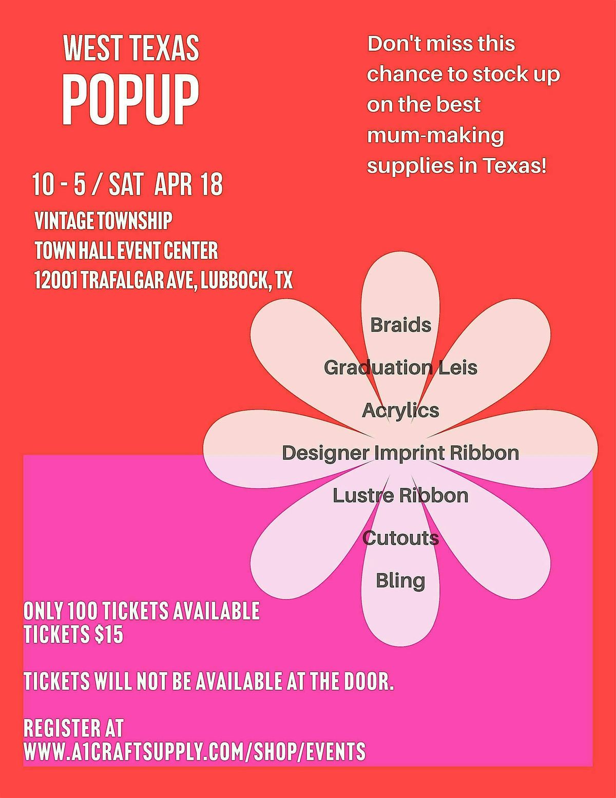 West TX Pop Up - Mum & Garter Supply Event