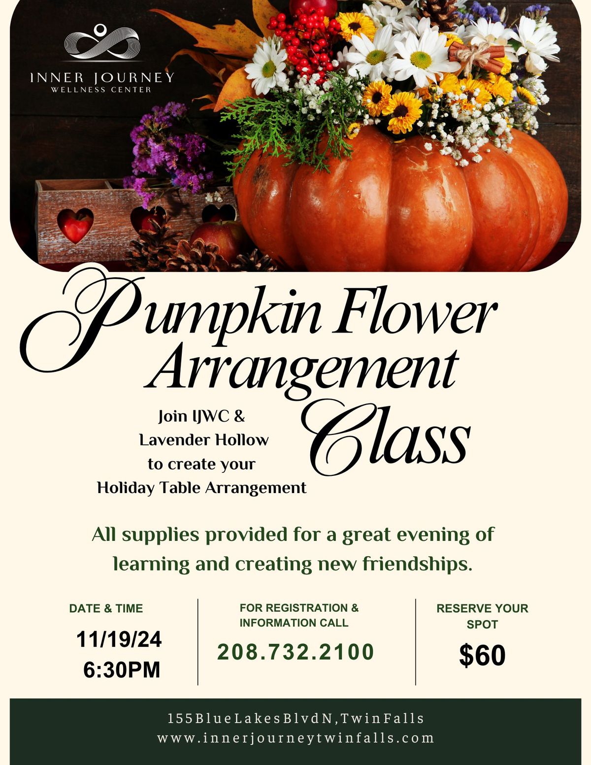 Pumpkin Flower Arrangement Class