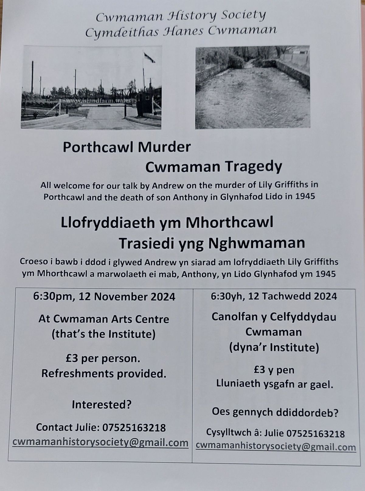 Cwmaman History Porthcawl Murder Cwmaman Tragedy 