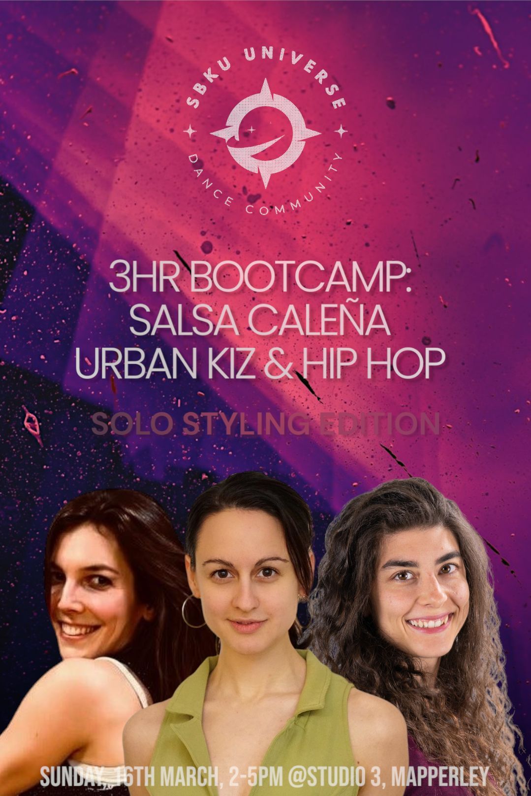 3HR Dance Bootcamp: Salsa Cale\u00f1a, Urban Kiz & Hip Hop by SBKU Universe \u2728\ufe0f