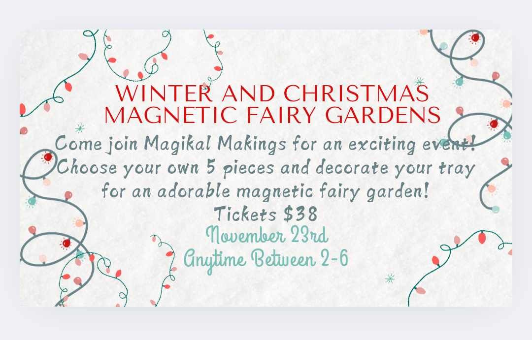 Create Winter and Christmas Magnetic Fairy Gardens!