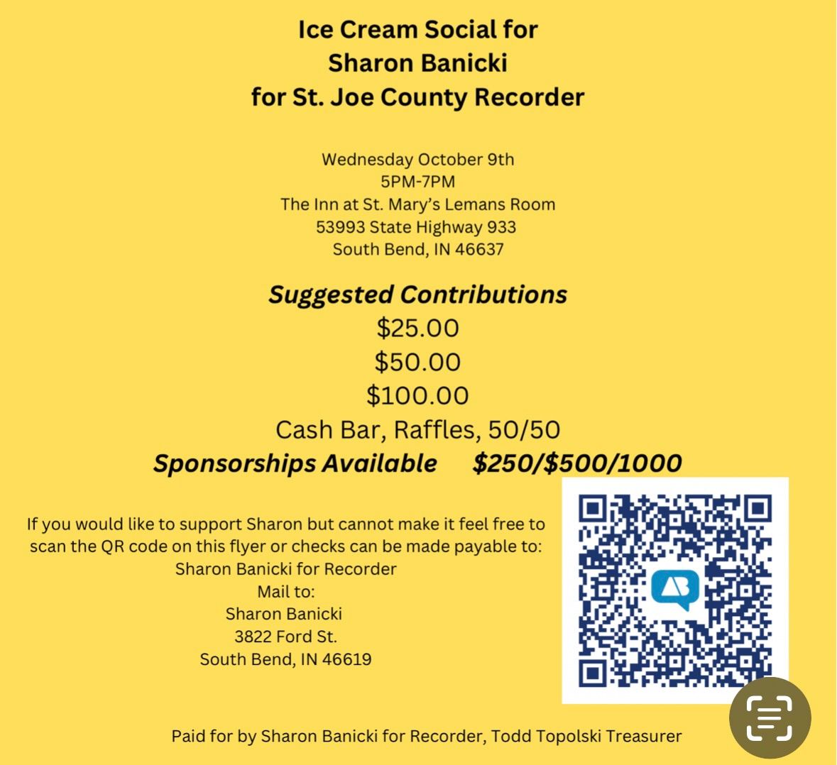 Ice Cream Social for Sharon Banicki