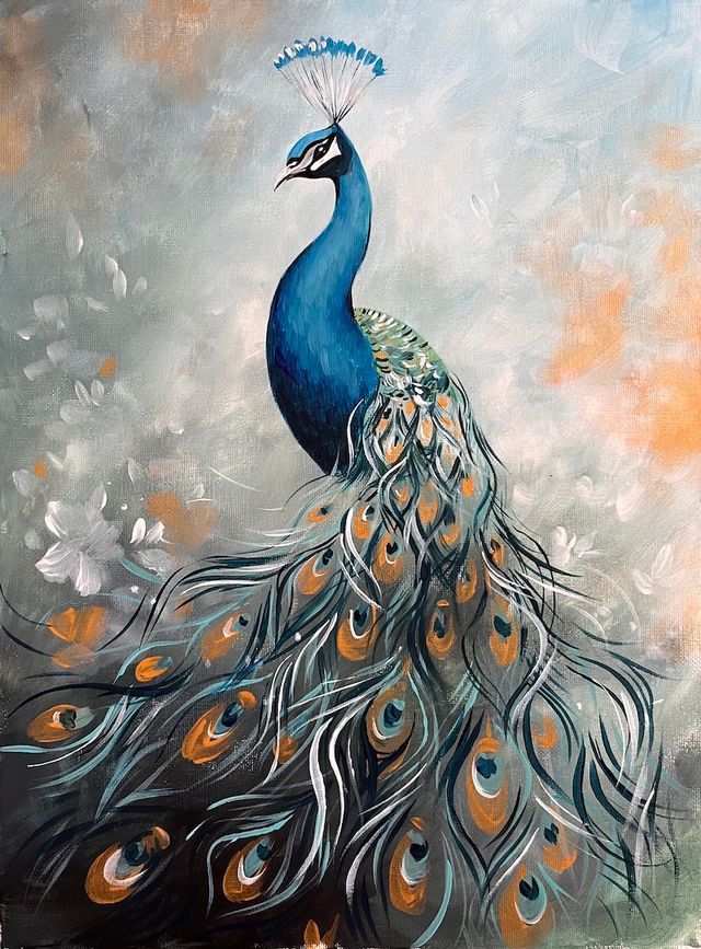 Join Brush Party to paint the stunning 'Plumes of Gold' in Woodstock