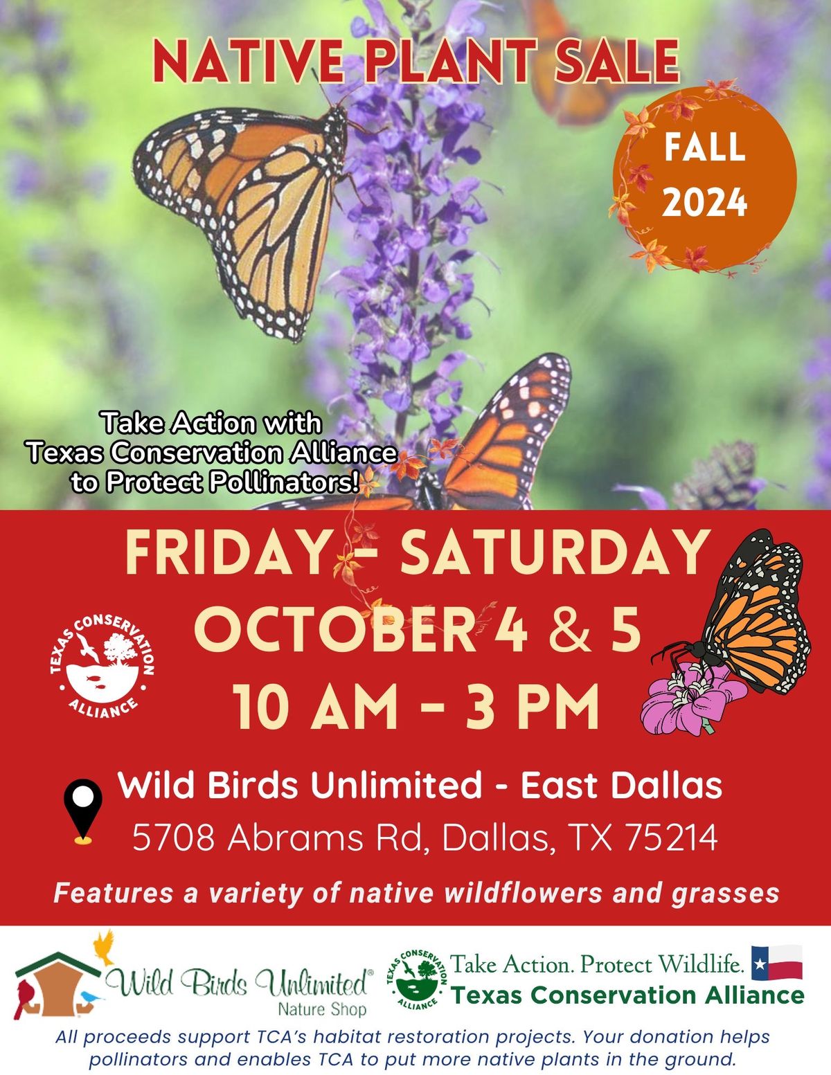 TCA's Fall Native Plant Sale at Wild Birds Unlimited - East Dallas