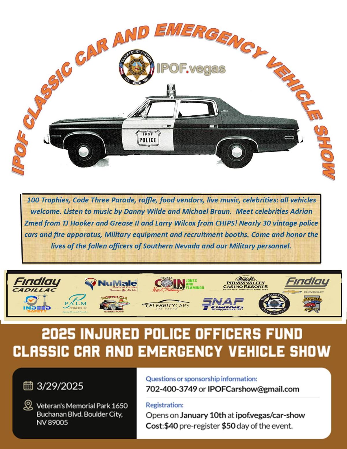 2025 Injured Police Officers Fund Classic Car and Emergency Vehicle Show