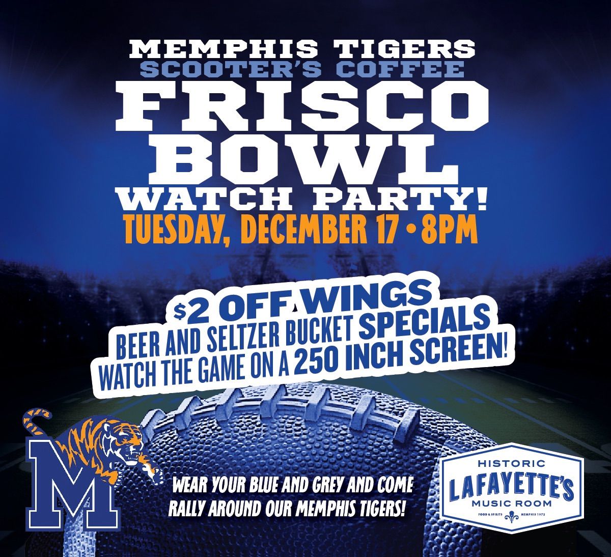 Memphis Tigers Frisco Bowl Watch Party