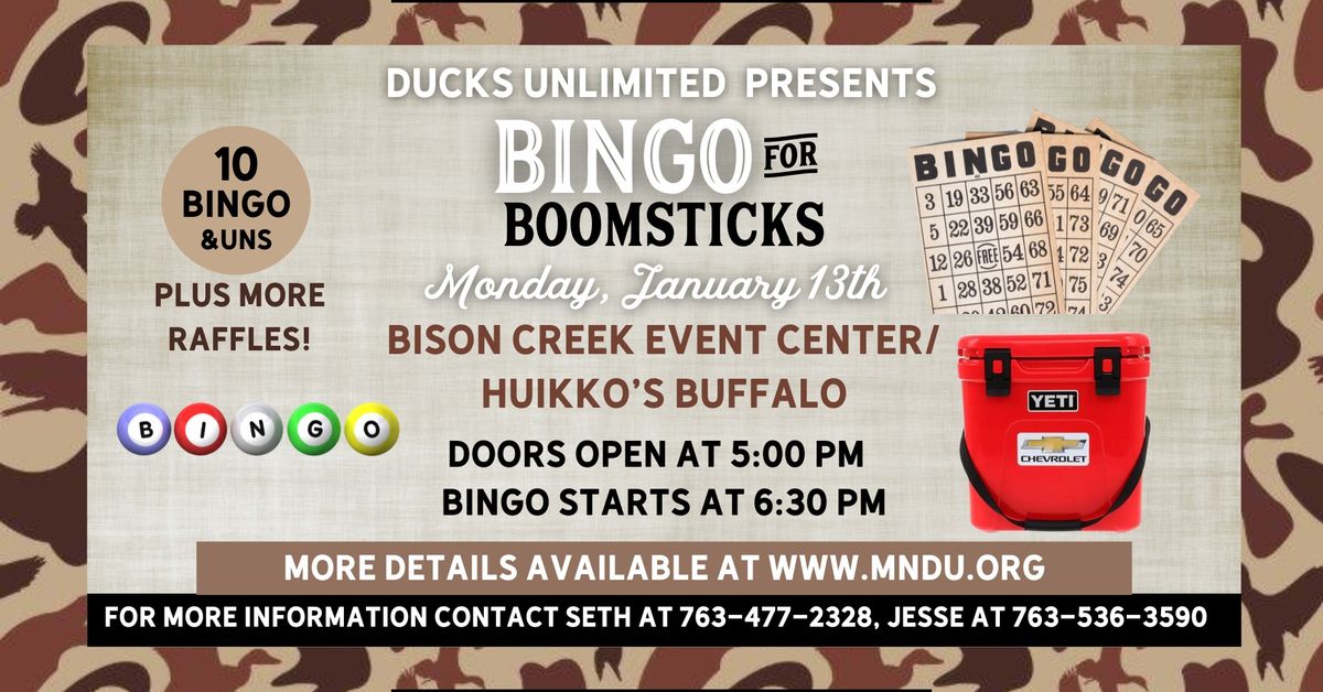 Bingo for Boomsticks by Buffalo Ducks Unlimited