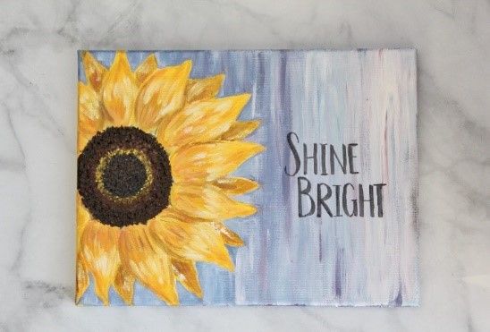 Instructional Craft Classes " Canvas Painted Sunflower"