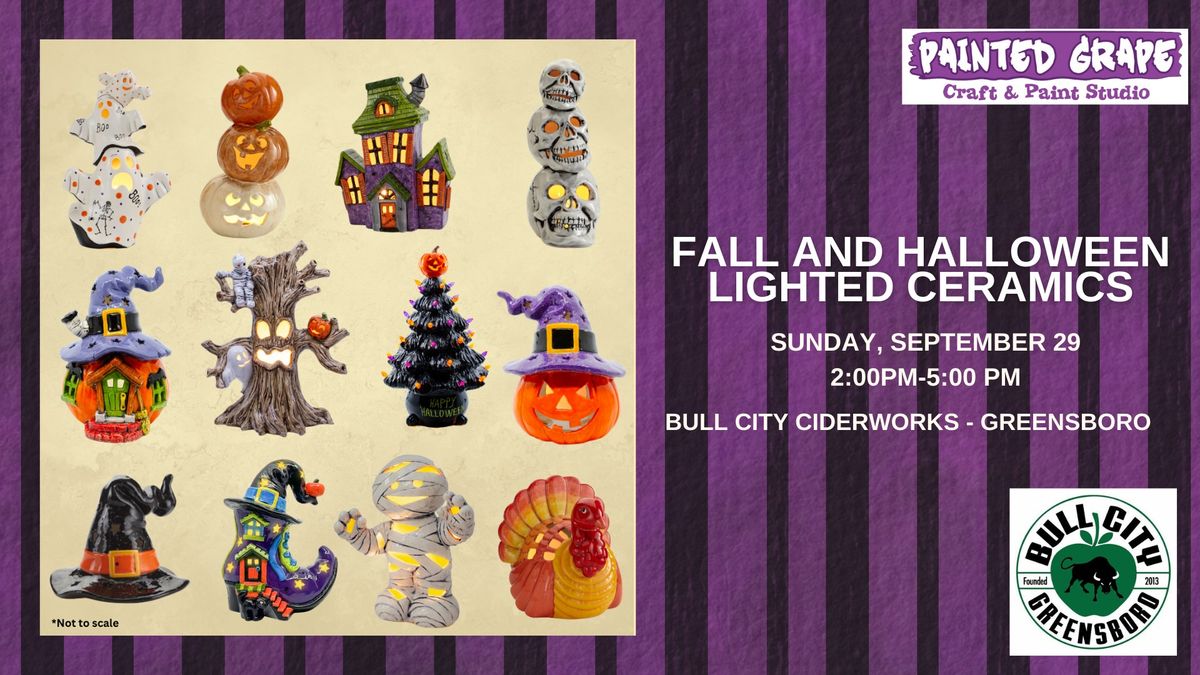 Bull City Ciderworks - Greensboro - Fall and Halloween Lighted and Lantern Make & Take Ceramics