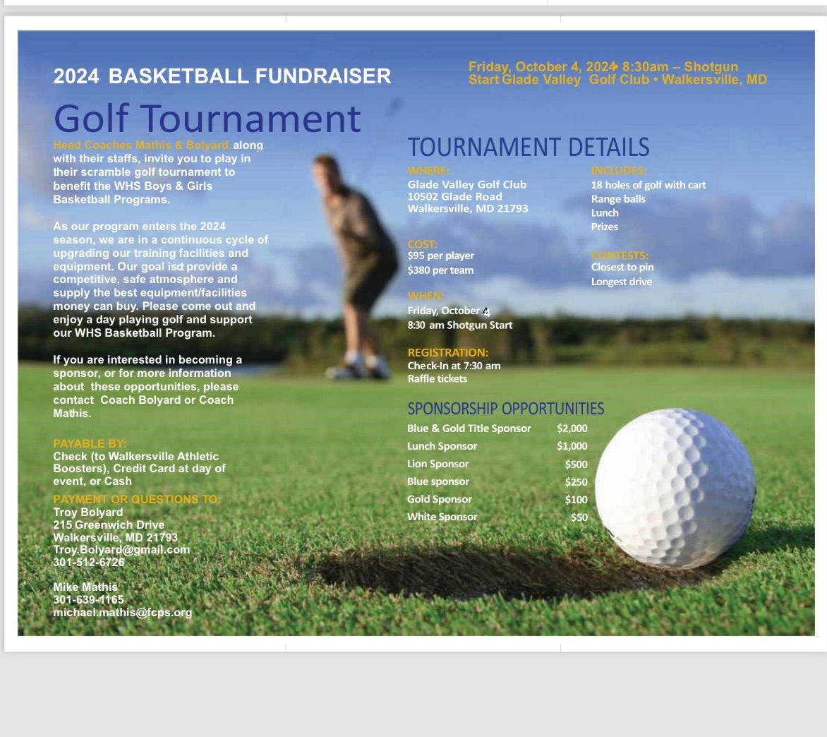 WHS Basketball Annual Golf Tournament