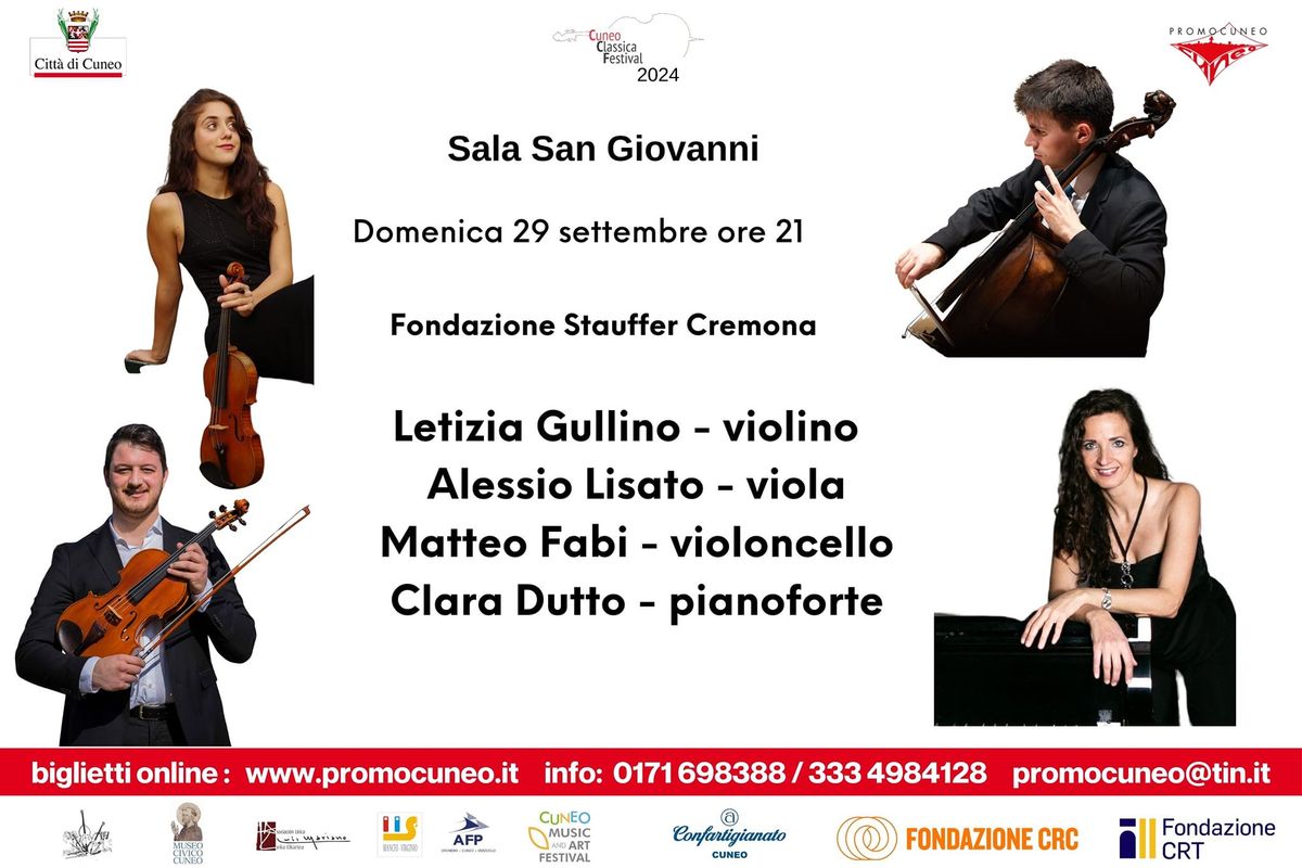 quartetto allievi Accademia Stauffer di Cremona 