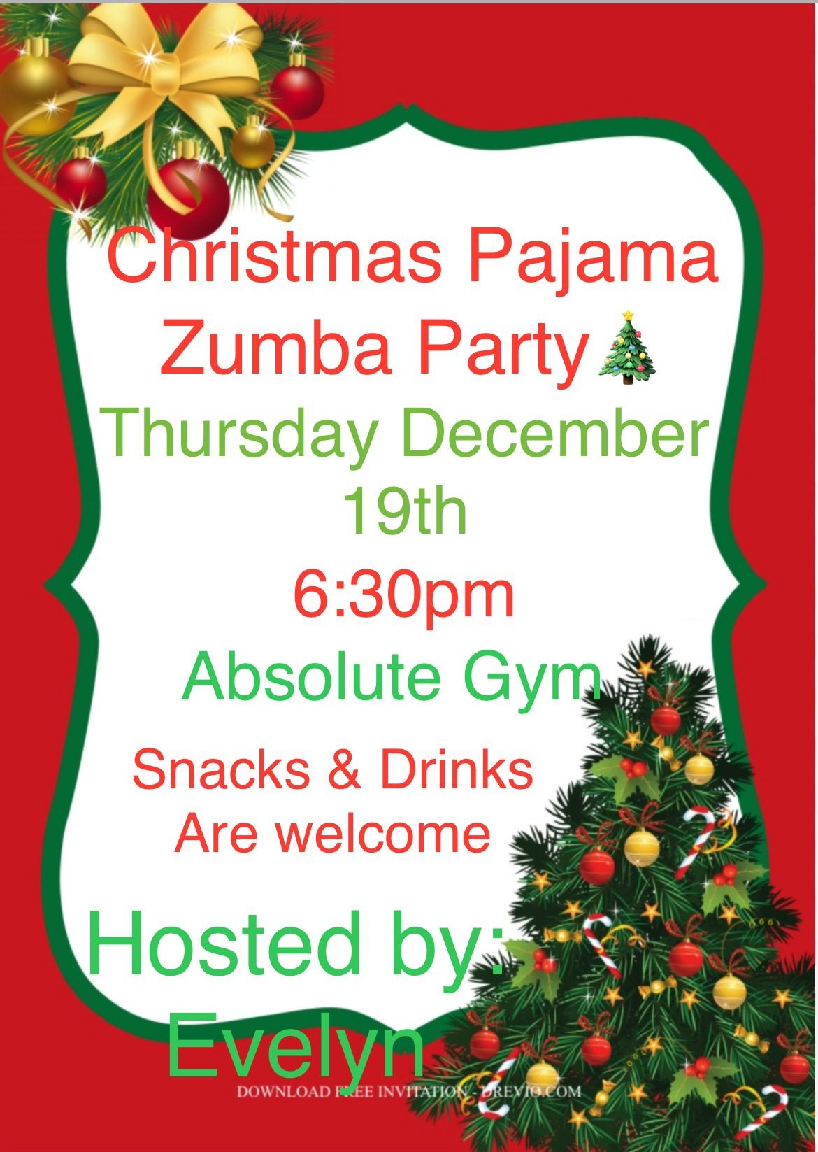 Pajama Christmas Zumba party\ud83d\udc83\ud83c\udffd