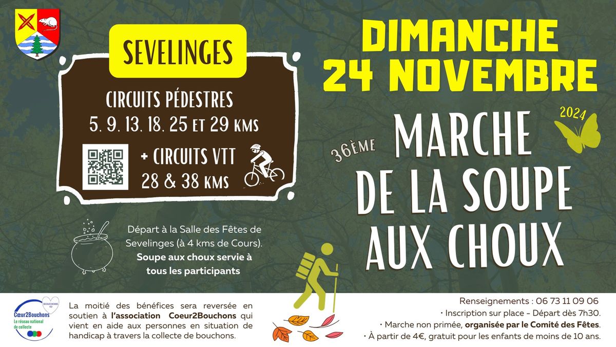 Sevelinges - 36\u00e8me Marche de la Soupe aux Choux - Dimanche 24 Novembre 2024