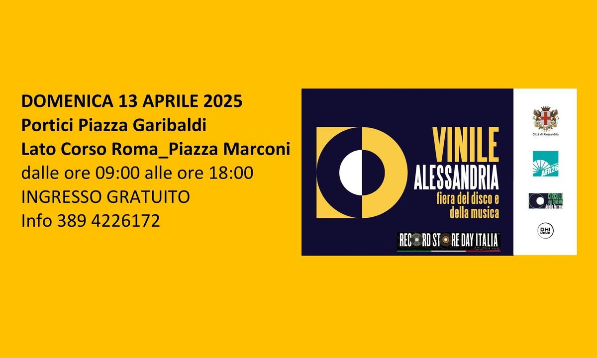 DOMENICA 13 APRILE 2025_VINILE ALESSANDRIA