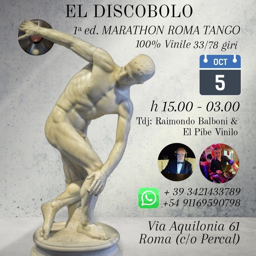 El Discobolo 1^ Maratona Tango Roma 100% in vinile 33\/78 giri.