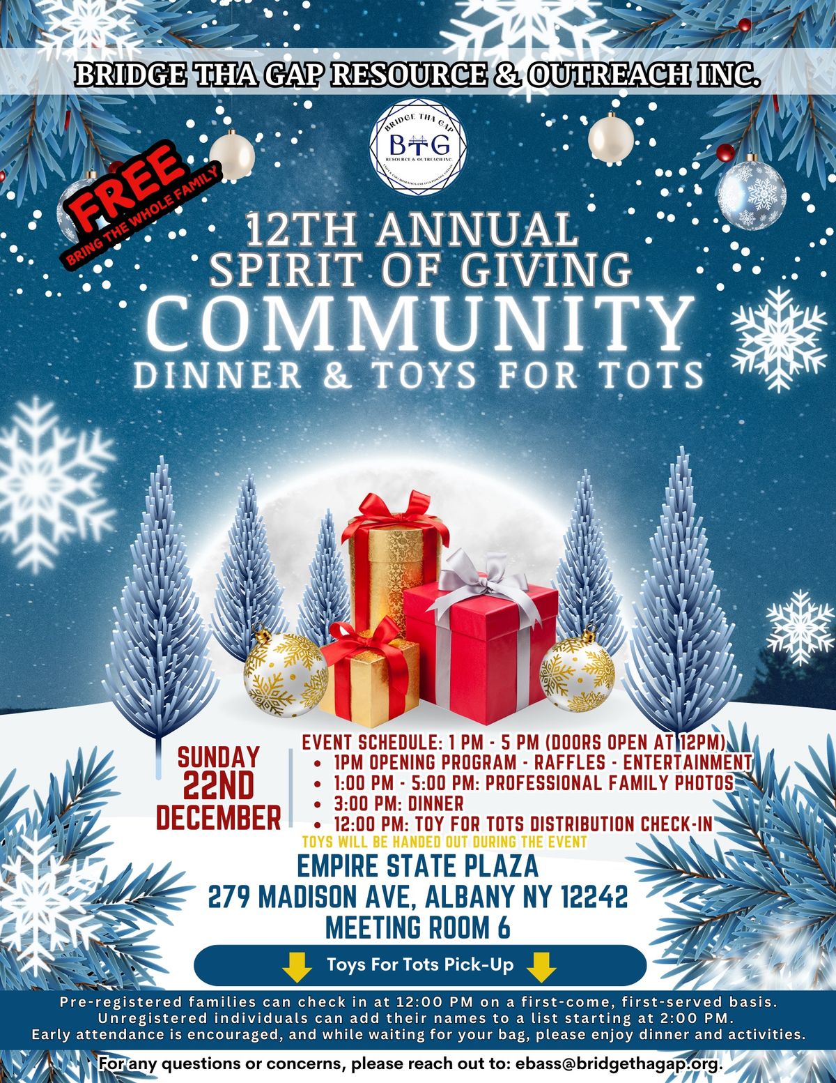 12th Annual Spirit of Giving Community Dinner & Toys for Tots