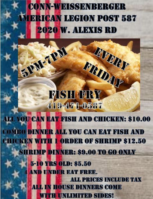 2021 Fish Fry Dinner, ConnWeissenberger Legion Hall, Toledo, 9 April 2021