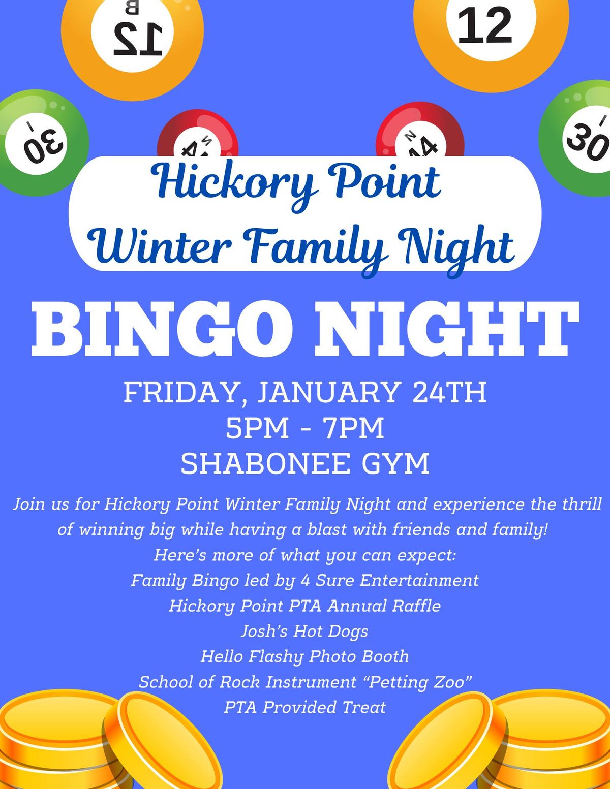 Hickory Point Winter Family Night - Bingo Night!