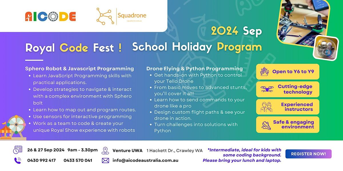 Royal Code Fest! - 2024 Sep 2-Day School Holiday Program (Intermediate)!