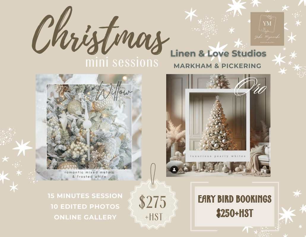 \ud83c\udf84 2024 Christmas Mini Sessions at Linen & Love Studios (Pickering)! \ud83c\udf84