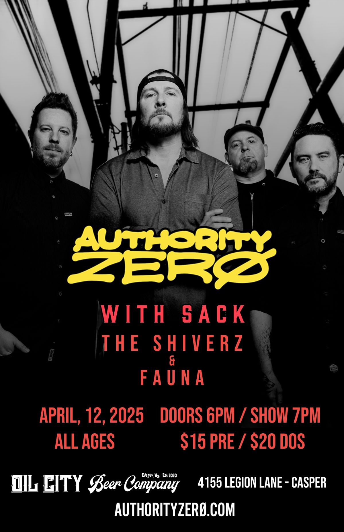 Authority Zero, Sack, The Shiverz and Fauna