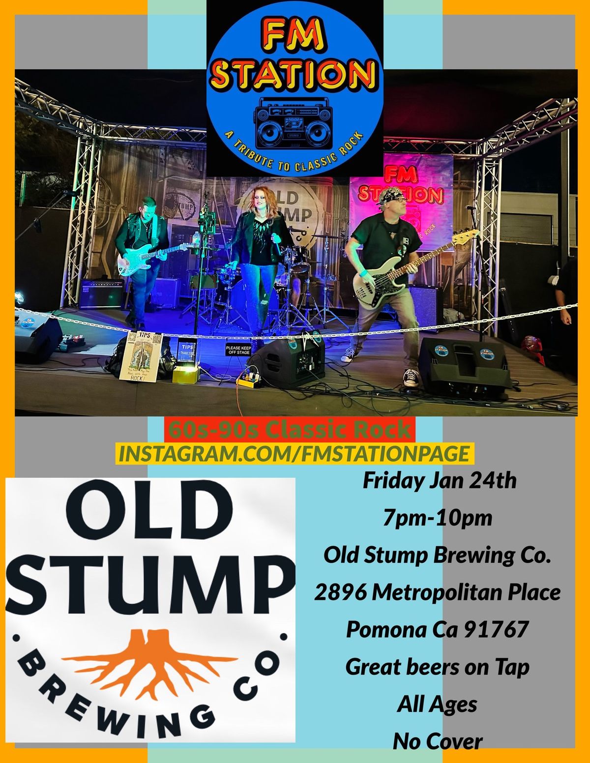 FM Station (60s-90s Tribute to Classic Rock) back at Old Stump Brewing Co. Pomona, CA NAMM weekend!