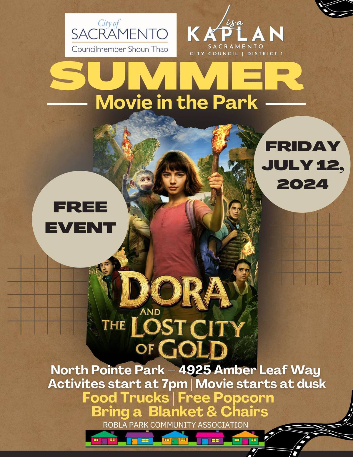 North Pointe Park Movie Night - D1 & D2 - July 12th, 2024 - 7:30 pm to 10:30 pm