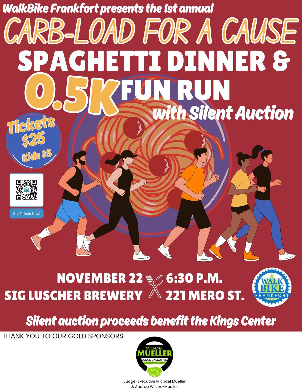 Carb-load For A Cause: Spaghetti Dinner & 0.5K