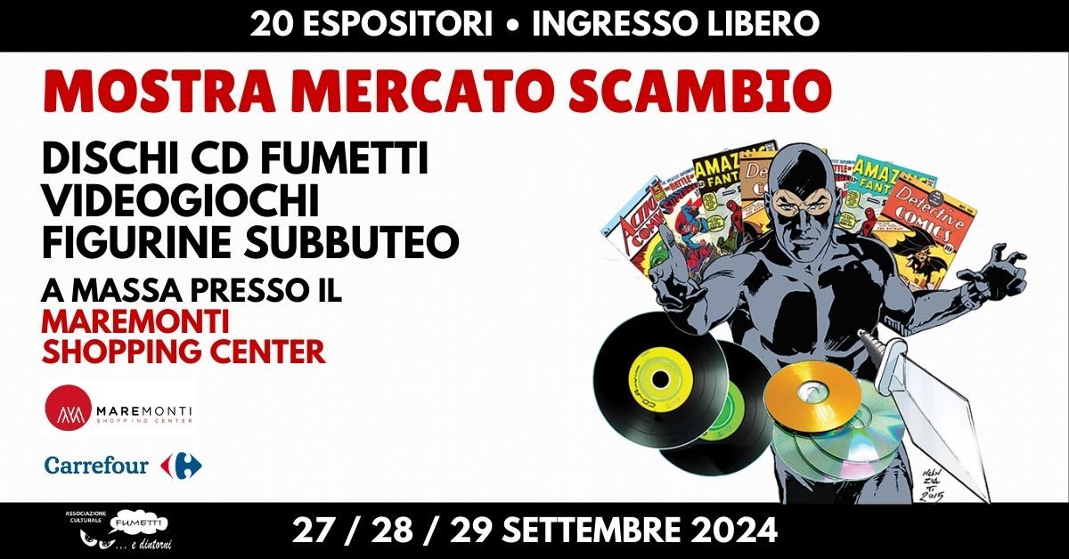 MOSTRA MERCATO SCAMBIO \u2022 Dischi \/ CD \/ Fumetti \/ Videogiochi \/ Figurine \/ Subbuteo