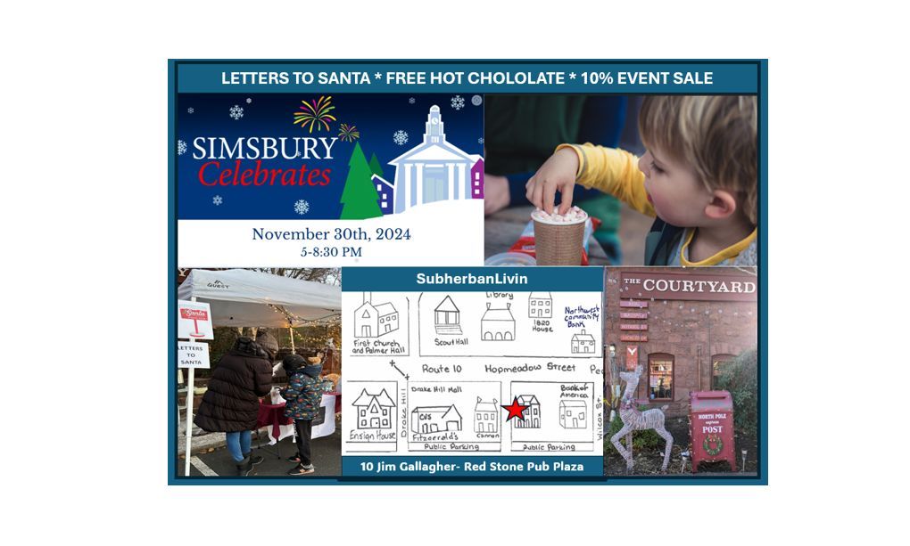 Simsbury Celebrates- Letters to Santa, Free Hot Chocolate & Store Sale