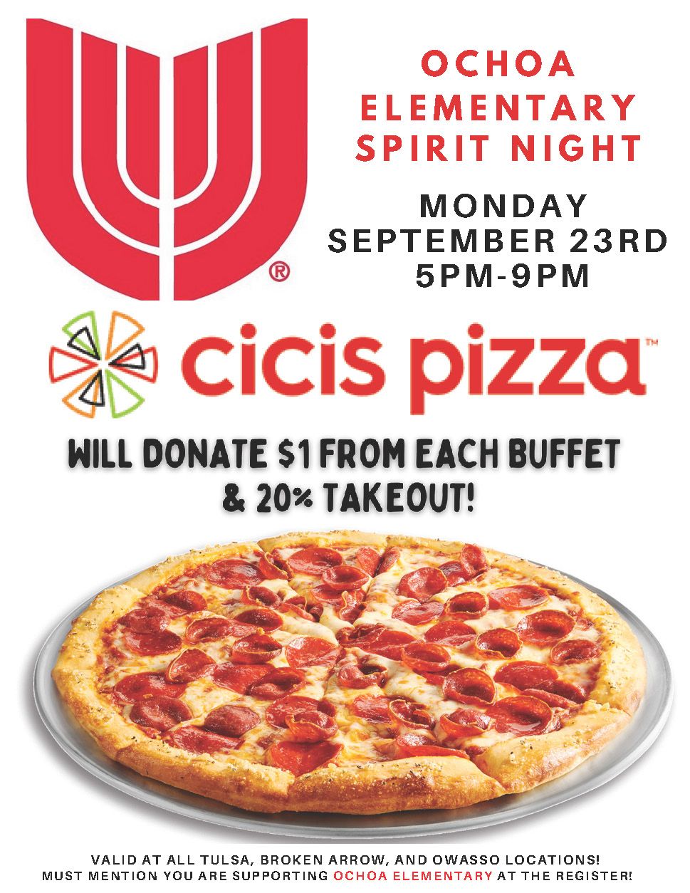 Ochoa Elementary Cicis Spirit Night 