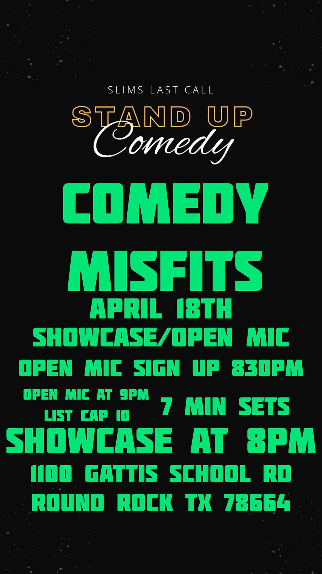 Comedy Misfits Showcase\/Open Mic